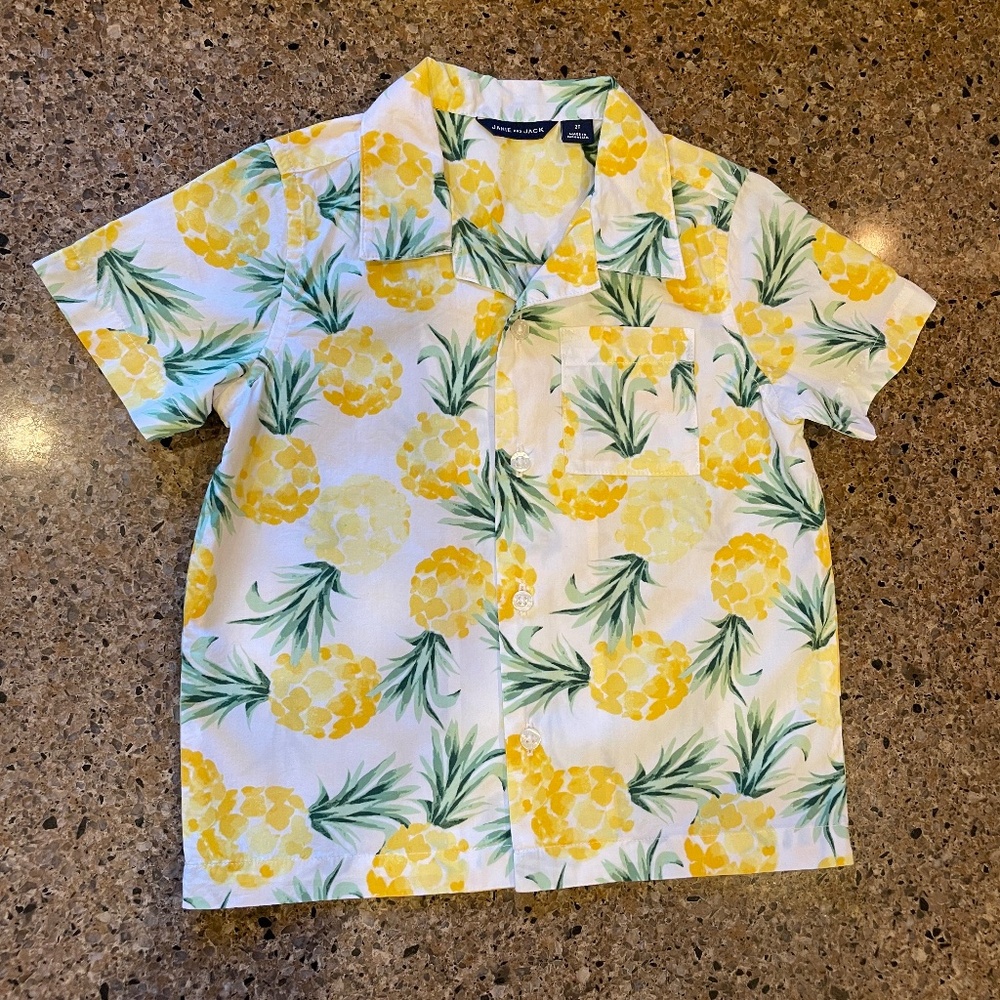 Janie and Jack White Pineapple Print Shirt